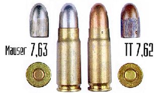 Comparison of 7.63mm Mauser and 7.62mm Tokarev Rounds